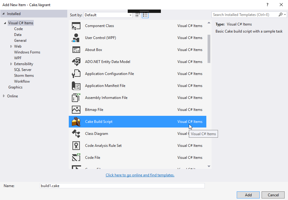 Visual Studio item templates