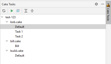 Cake tasks tool window