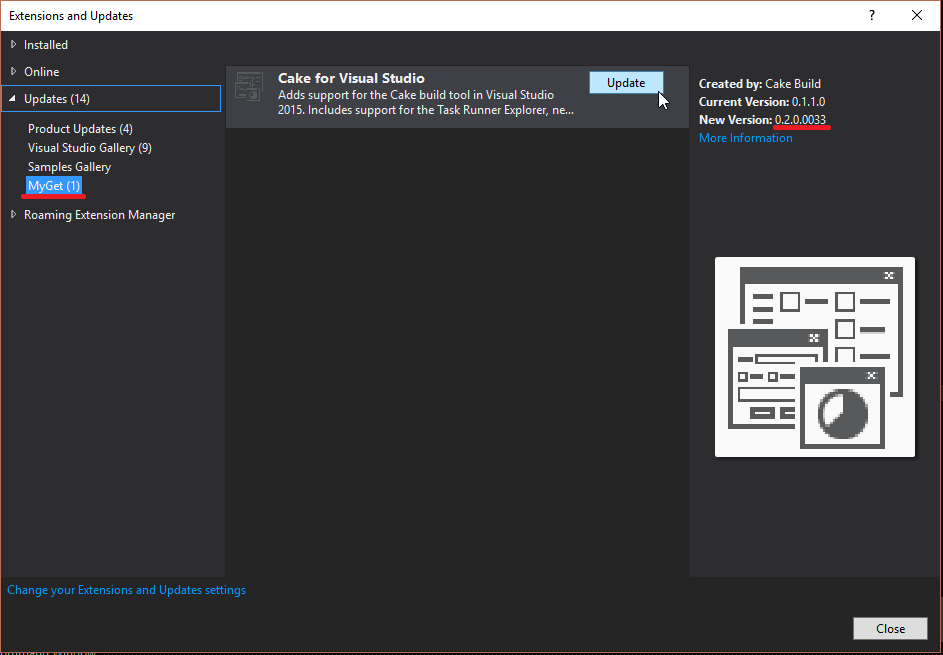 Updating Cake for Visual Studio