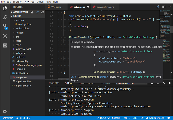 Cake Intellisense In Visual Studio Code